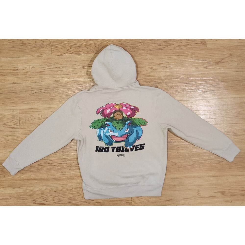 100 Thieves x Pokémon Venasaur Limited Ed Sold Out Everywhere Grey Hoodie M